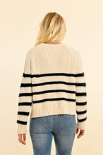 Load image into Gallery viewer, Fuzzy Striped Sweater in Off White/Black
