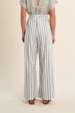 Load image into Gallery viewer, Striped Wide Leg Pants in Blue
