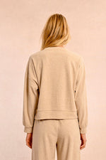 Load image into Gallery viewer, Velour Heart Sweatshirt in Beige
