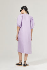 Load image into Gallery viewer, Bubble Linen Dress in Bright Lilac
