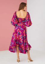 Load image into Gallery viewer, Lisa Dress in Floral Magenta
