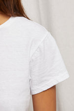 Load image into Gallery viewer, Lisa Recycled Cotton Tee Vintage Fitted Crew in White
