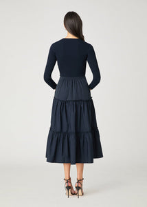 Magda Knit Dress in Navy