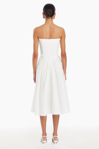 Strapless Holland Dress in White