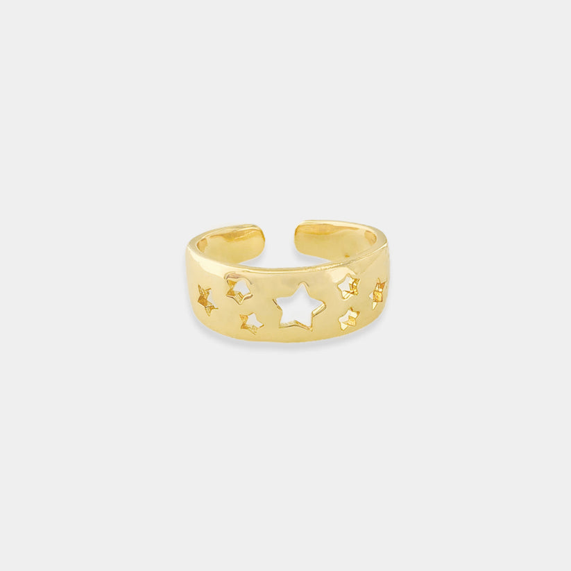 Gold Plated Star Cutout Ring