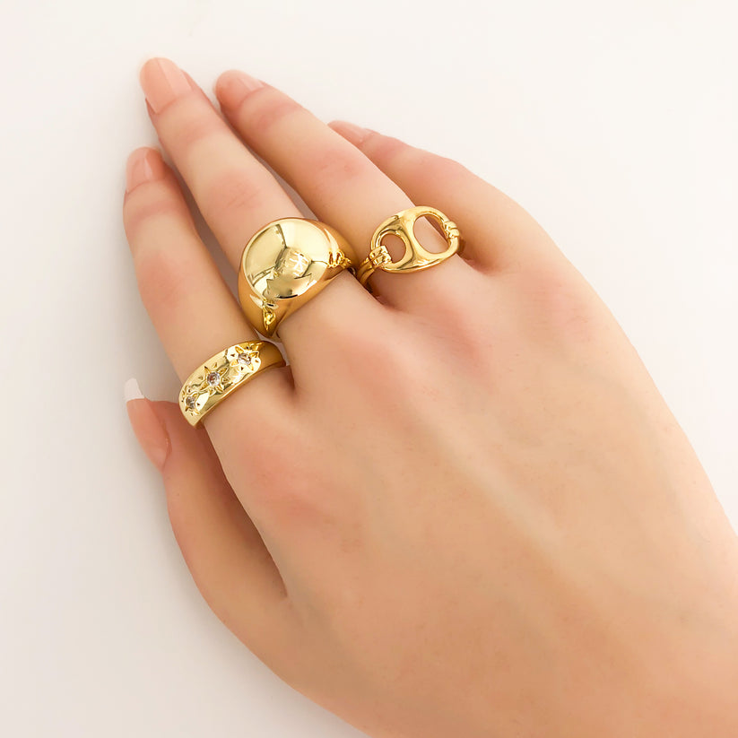 Gold Plated Dome Ring