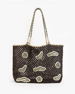 Load image into Gallery viewer, L'Été Tote in Chocolate Multi Applique
