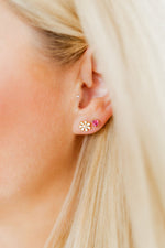 Load image into Gallery viewer, Screwback Stud Earrings in White Elsie
