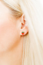 Load image into Gallery viewer, Screwback Stud Earrings in Strawberry Shortcake
