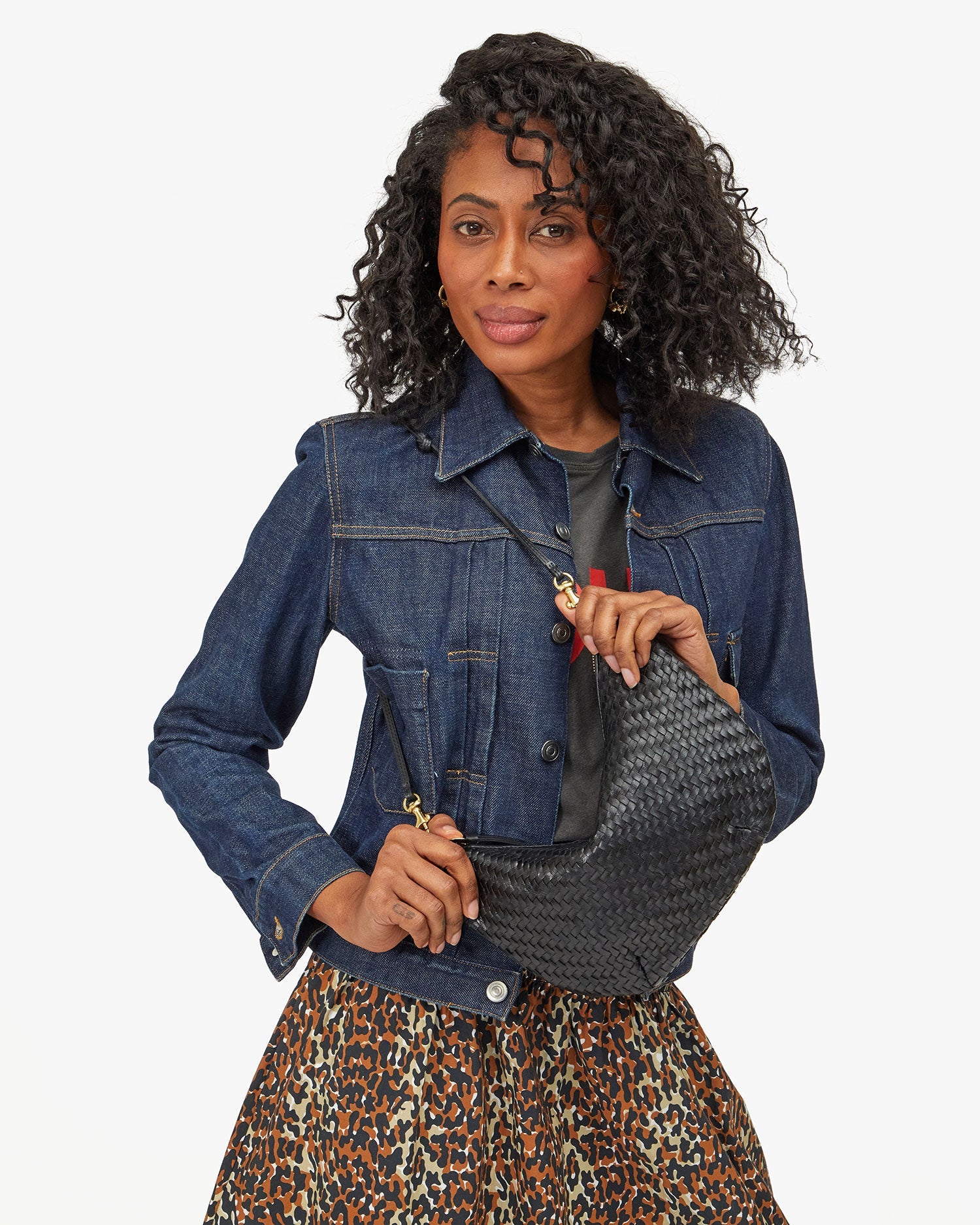 Lune in Black Woven Zig-Zag