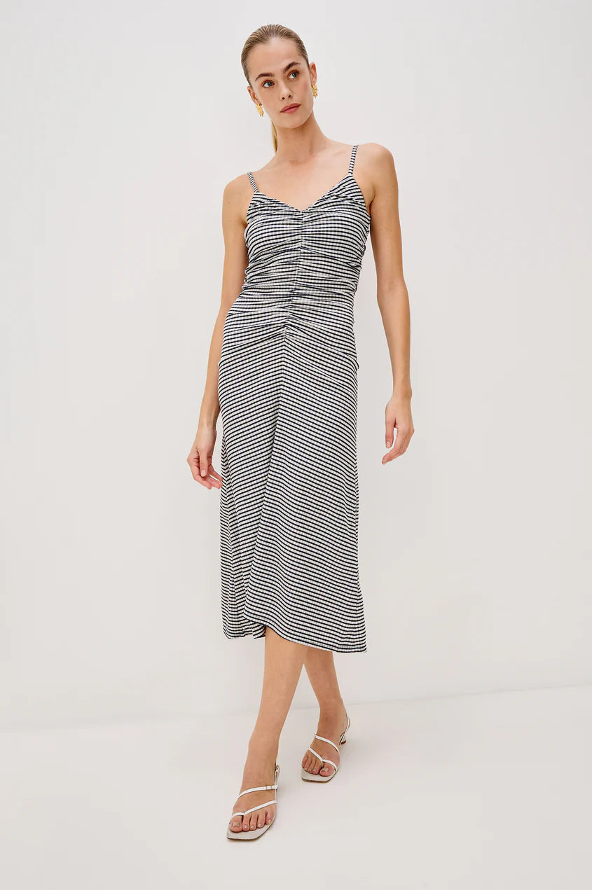 Mari Dress in Navy Gingham