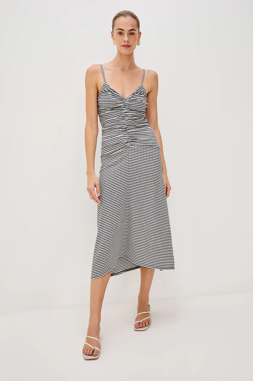 Mari Dress in Navy Gingham