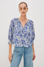 Load image into Gallery viewer, Mariah Top in Blue Marguerite
