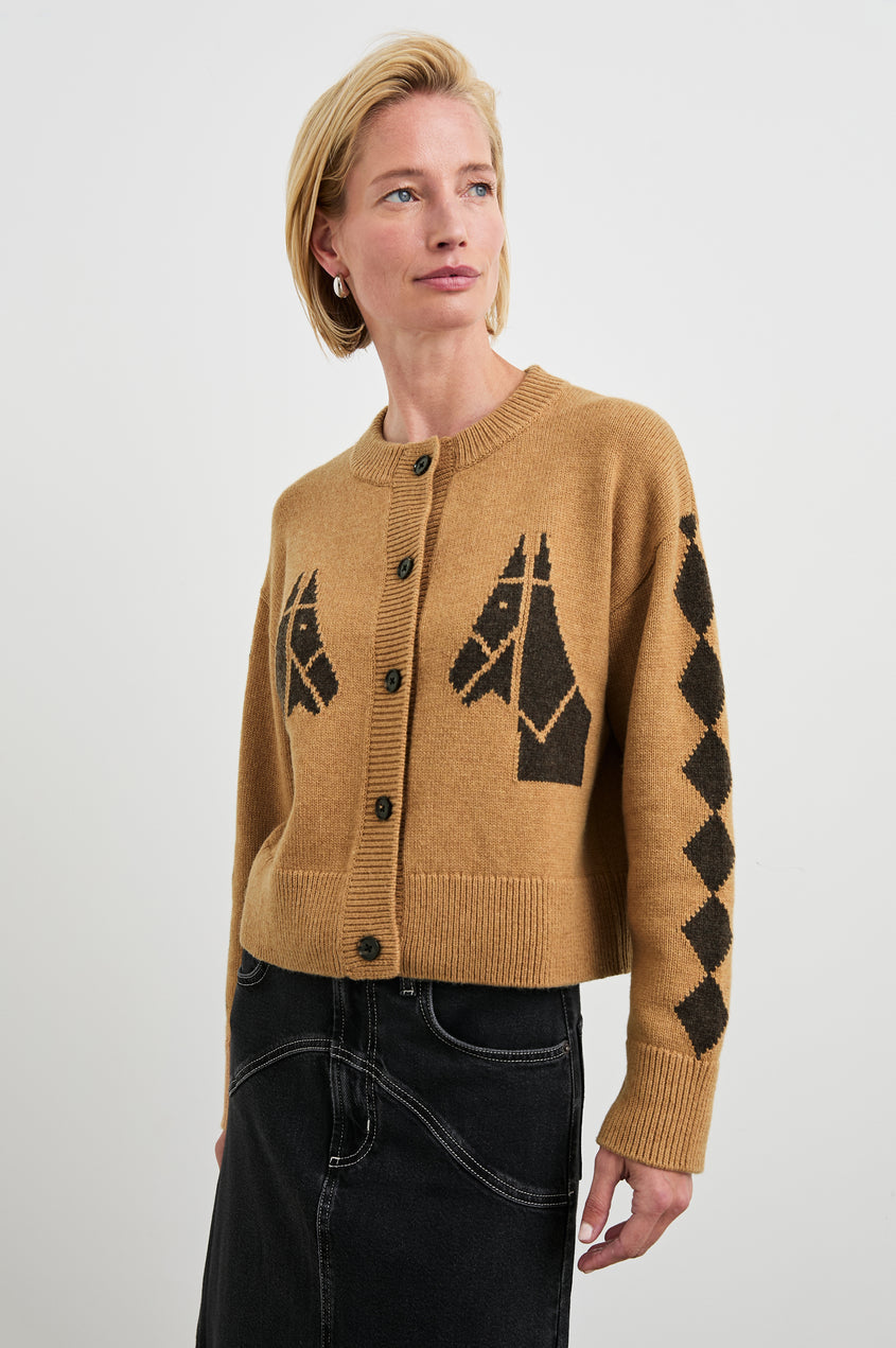 Mavie Cardigan in Camel Stables