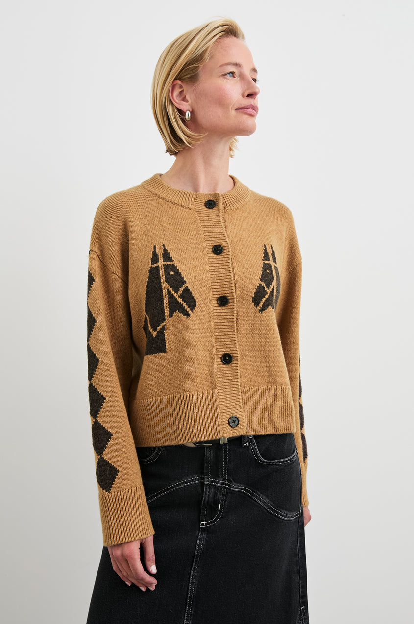 Mavie Cardigan in Camel Stables