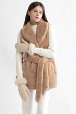 Load image into Gallery viewer, Satin Finish Puffer Mittens in Cream
