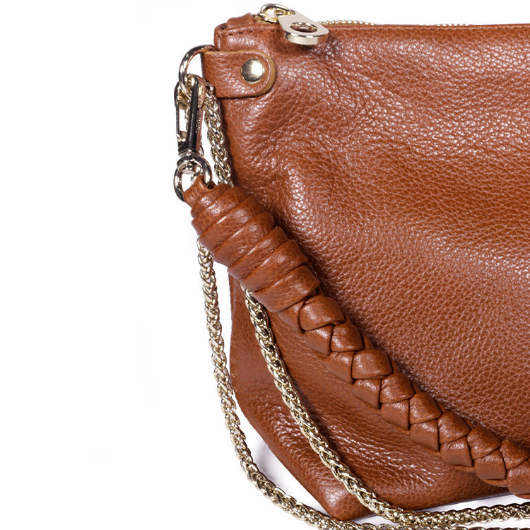 Mallow Twist Calf Leather Bag in Grainé Coffee