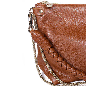Mallow Twist Calf Leather Bag in Grainé Coffee
