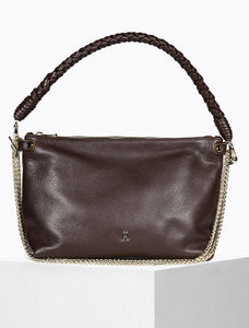 Mallow Twist Calf Leather Bag in Grainé Espresso