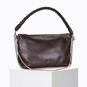 Mallow Twist Calf Leather Bag in Grainé Espresso