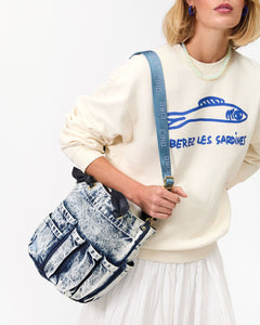 Adjustable Crossbody Strap in Chambray w/ Tonal Ciao
