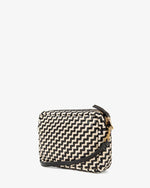 Load image into Gallery viewer, Midi Sac in Woven Zig-Zag Black &amp; Cream
