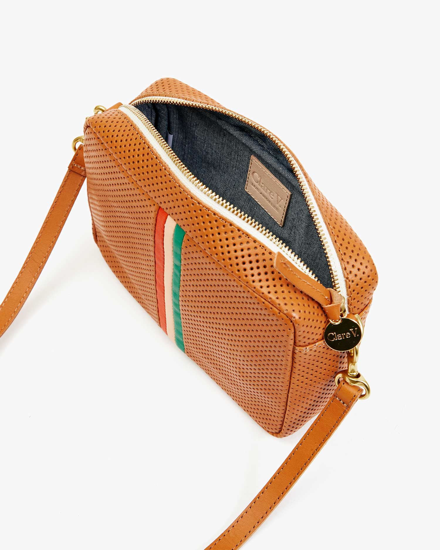 Midi Sac Perforated with Inlay Stripes