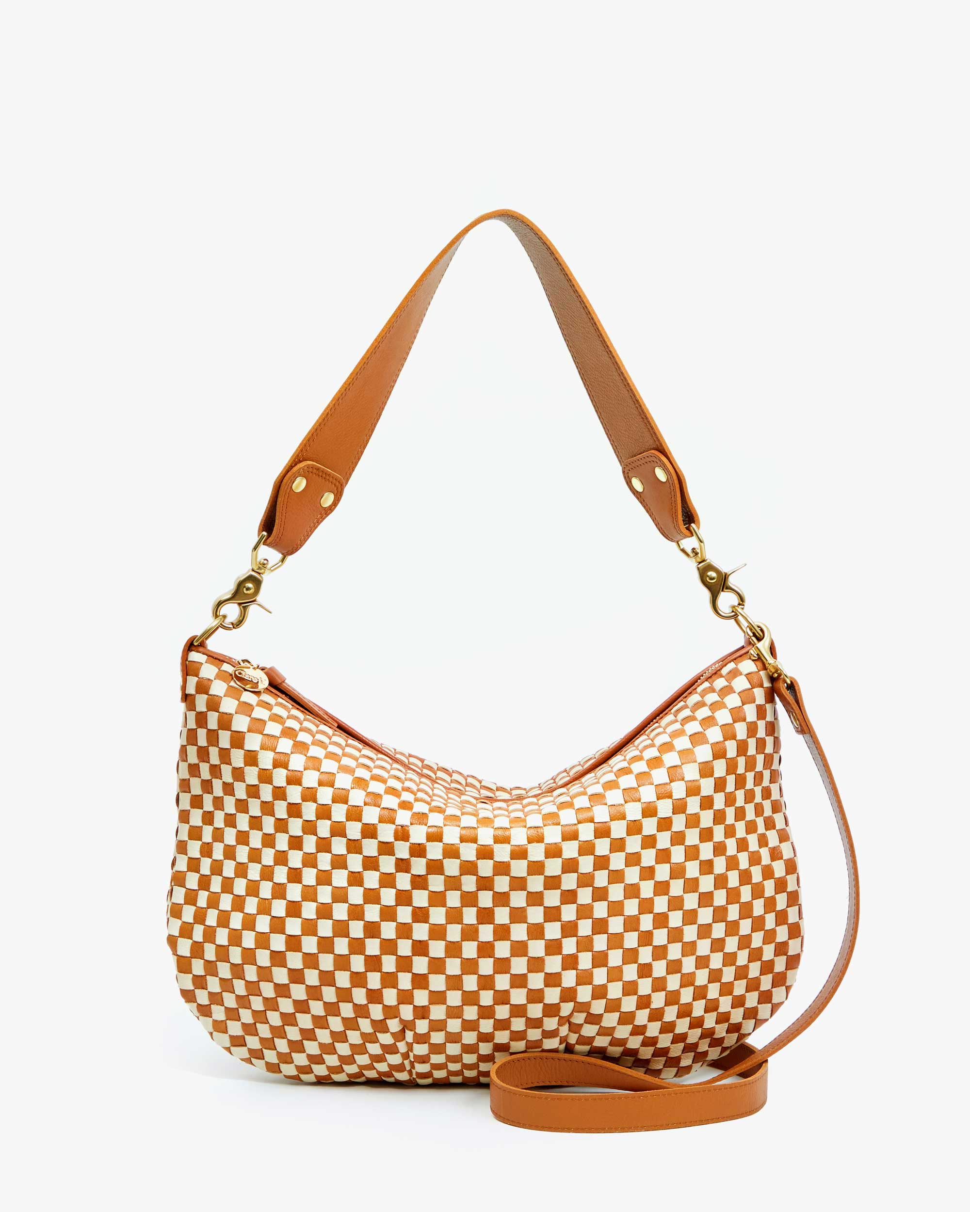 Moyen Messenger in Natural/Cream Woven Checker