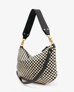 Load image into Gallery viewer, Moyen Messenger in Black &amp; Cream Woven Checker

