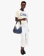 Load image into Gallery viewer, Moyen Messenger Bag in Bleu Marine Woven Checker
