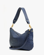 Load image into Gallery viewer, Moyen Messenger Bag in Bleu Marine Woven Checker
