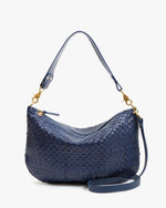 Load image into Gallery viewer, Moyen Messenger Bag in Bleu Marine Woven Checker
