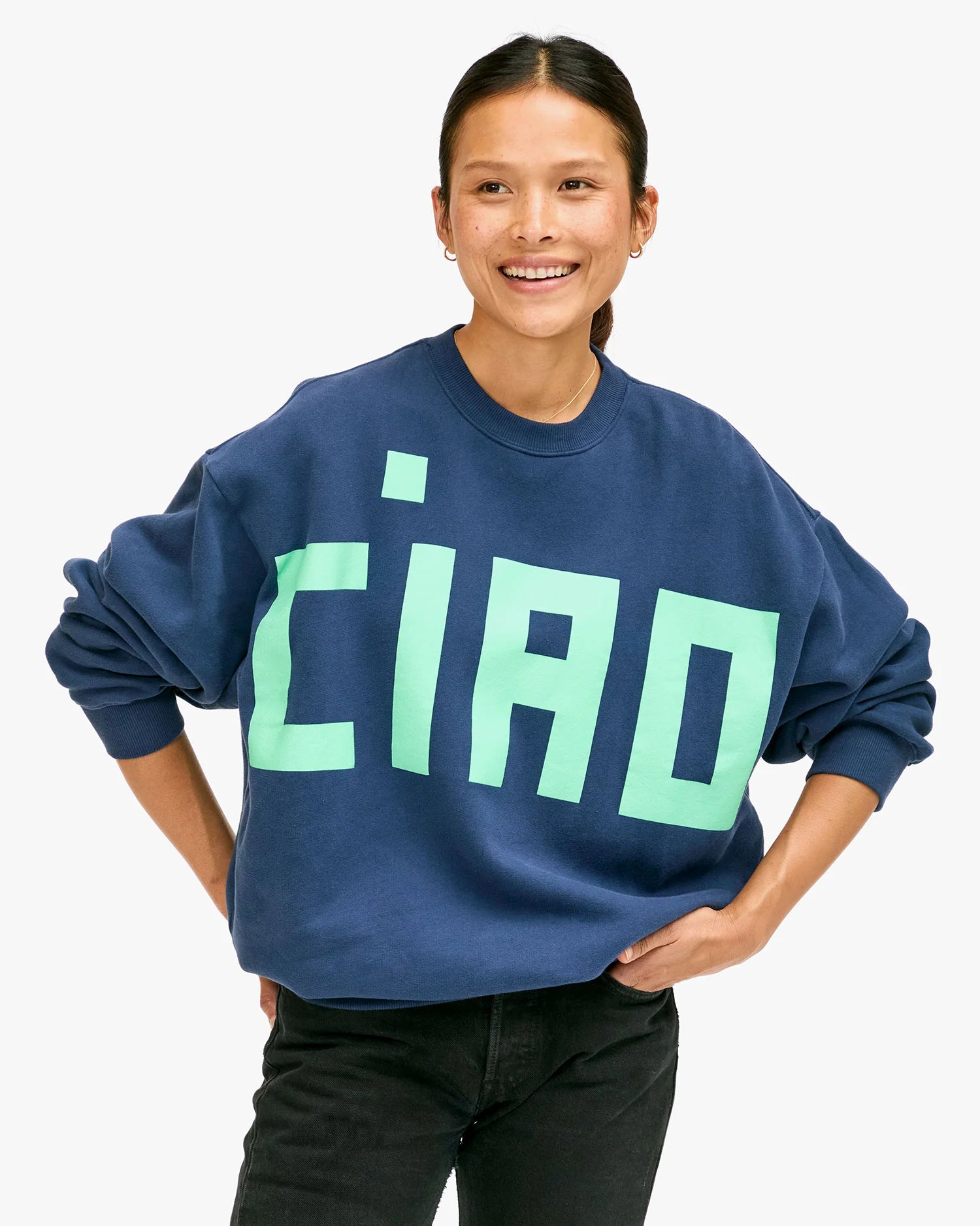 CIAO Oversized Sweatshirt in Navy