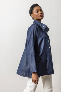 Denim Swing Jacket in Dark Wash