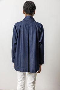 Denim Swing Jacket in Dark Wash