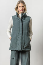 Load image into Gallery viewer, Nylon Long Vest in Mineral
