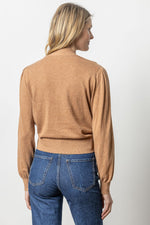 Load image into Gallery viewer, Long Sleeve Surplice Sweater in Bourbon
