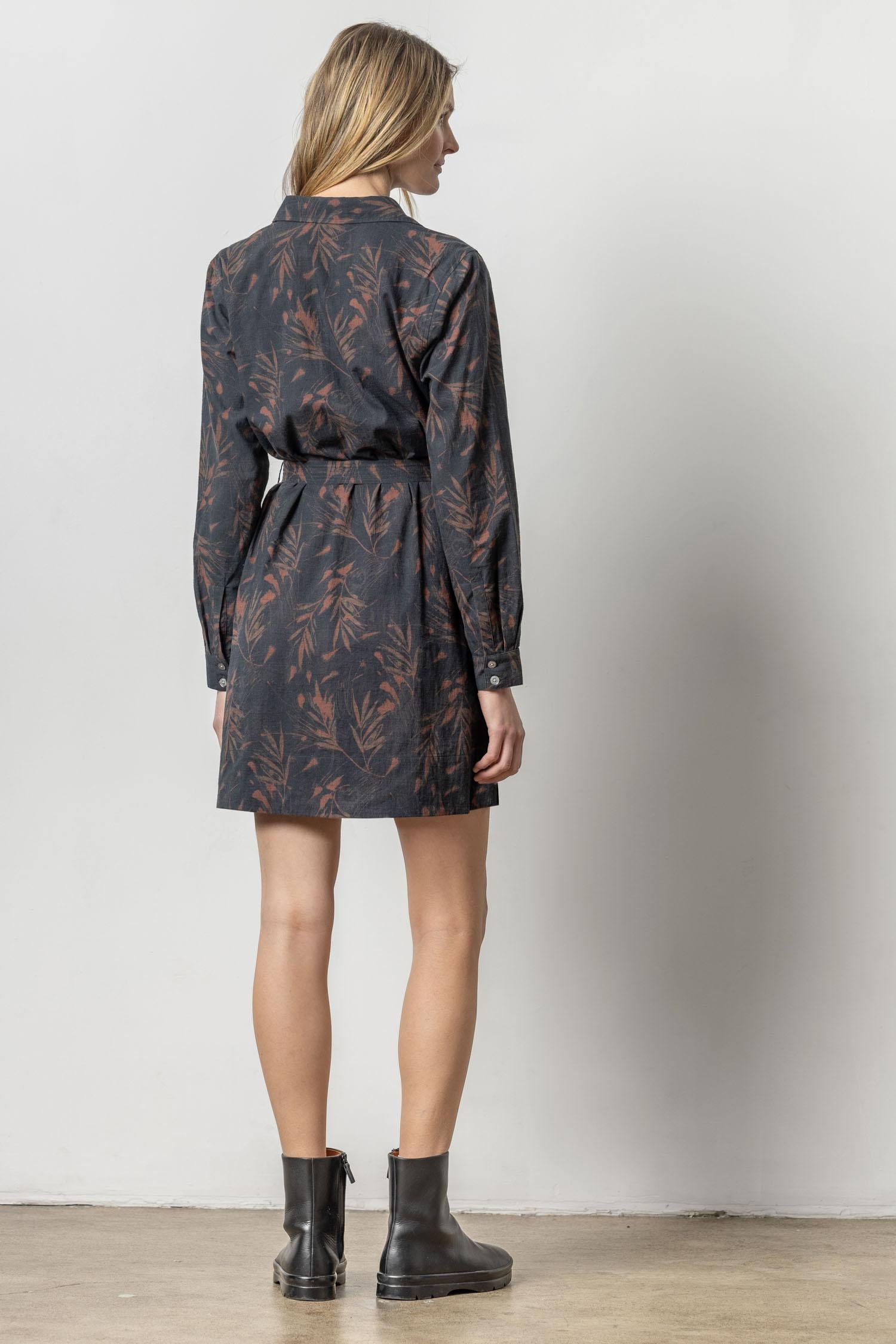 Belted Shirt Dress in Onyx/Java Print