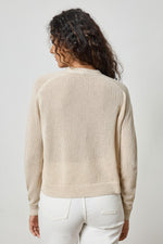 Load image into Gallery viewer, Saddle Sleeve V- Neck Cardigan in Husk
