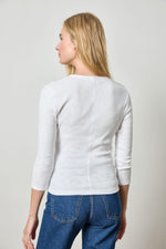 Load image into Gallery viewer, 3/4 Sleeve Surplice Top in White
