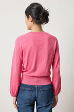 Load image into Gallery viewer, Pleated Sleeve Crewneck Sweater in Calypso
