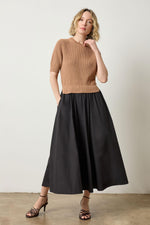Load image into Gallery viewer, Mixed Media Dress in Acorn

