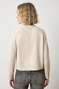Saddle Sleeve Crewneck Sweater in Oat
