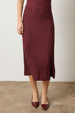 Load image into Gallery viewer, Straight Rib Skirt in Dark Cherry
