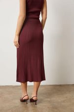 Load image into Gallery viewer, Straight Rib Skirt in Dark Cherry
