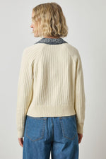 Load image into Gallery viewer, Marled Henley Sweater in Magnolia
