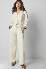 Load image into Gallery viewer, Chambray Cuff Cardigan in Magnolia

