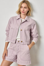 Load image into Gallery viewer, Twill Utility Jacket in Thistle
