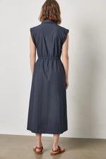 Load image into Gallery viewer, Gusett Sleeve Maxi Dress in Navy
