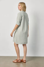 Load image into Gallery viewer, Striped Shirt Dress in Pool Stripe
